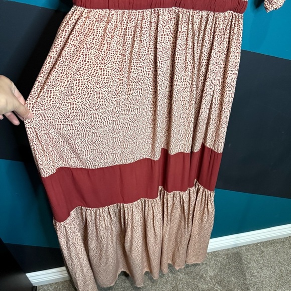 Bohemian Red and Cream Maxi Dress - Picture 10 of 14